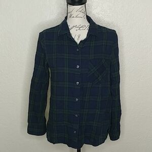 Old Navy Classic Button Front Plaid Shirt Size S